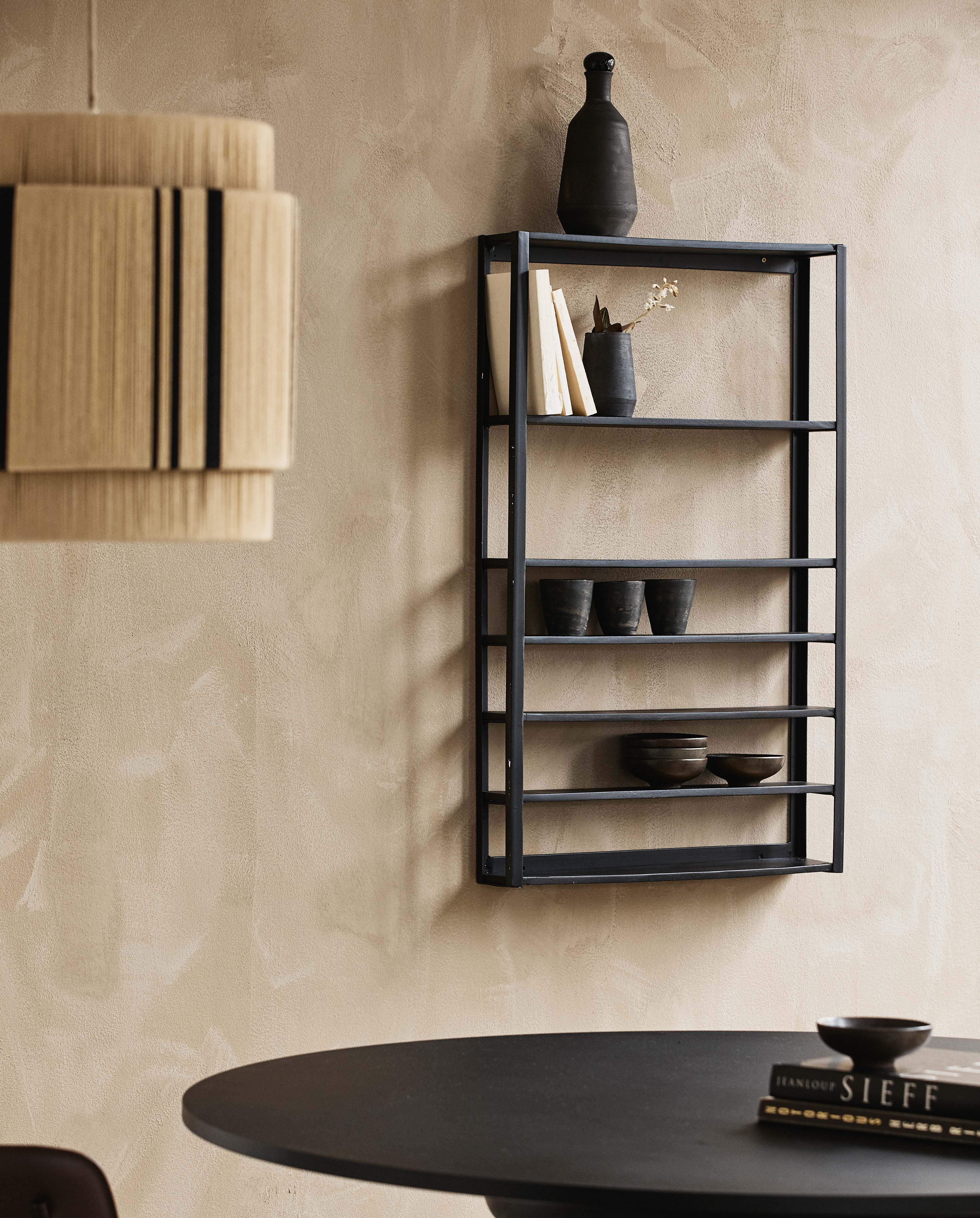 Wall shelf "Zaros" iron wood