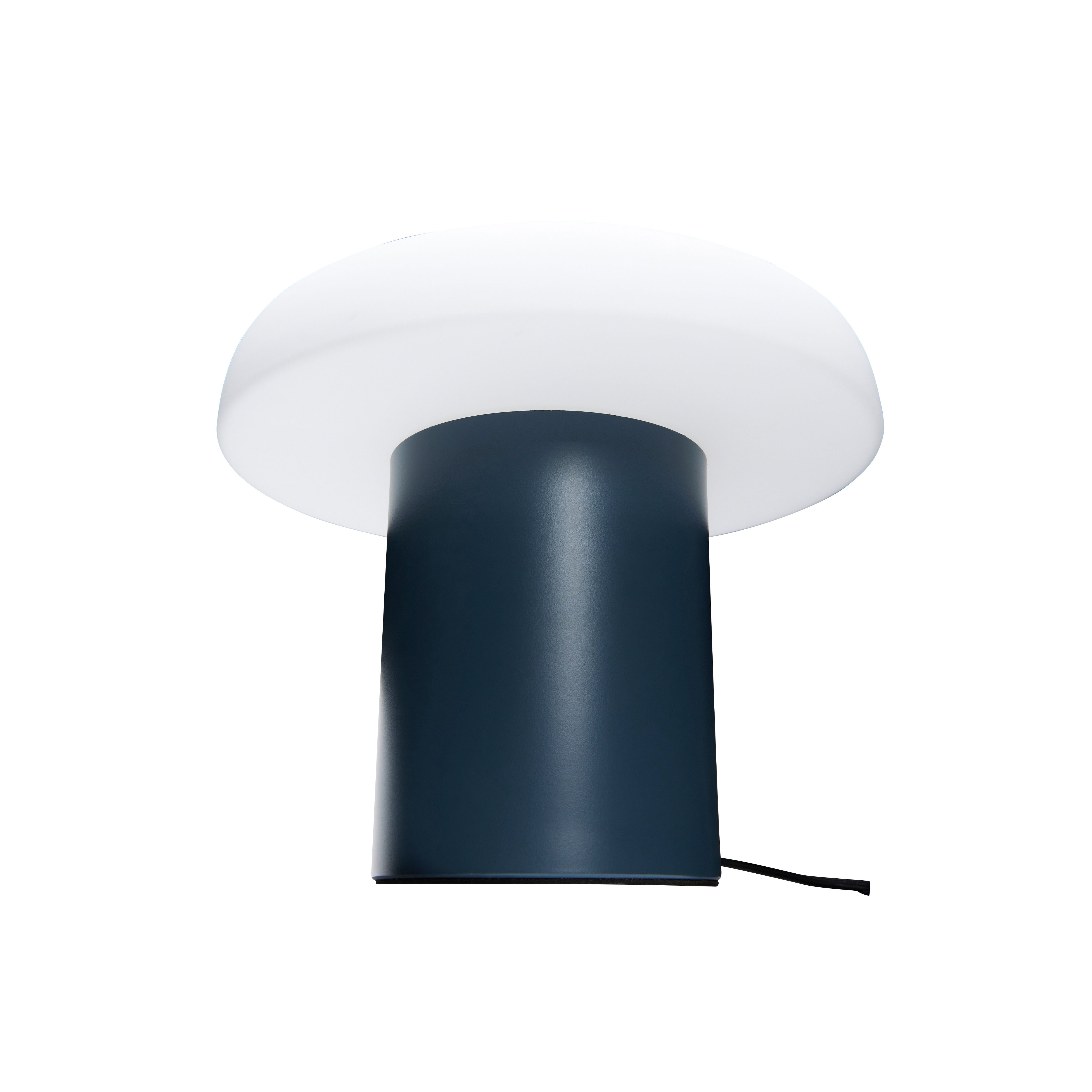 Table lamp "Ateliers" dark blue/white glass iron