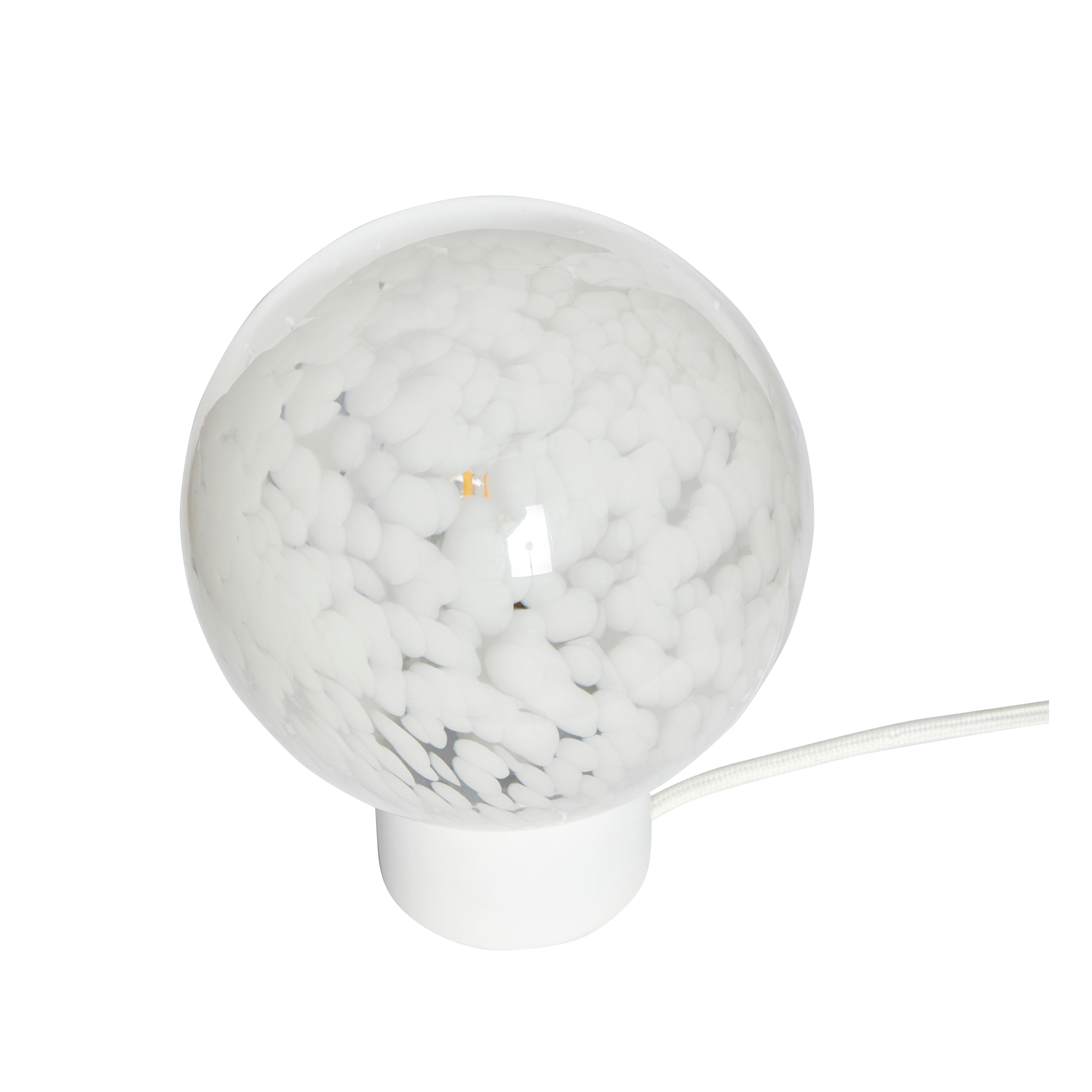 Table lamp "Cloud" white glass metal