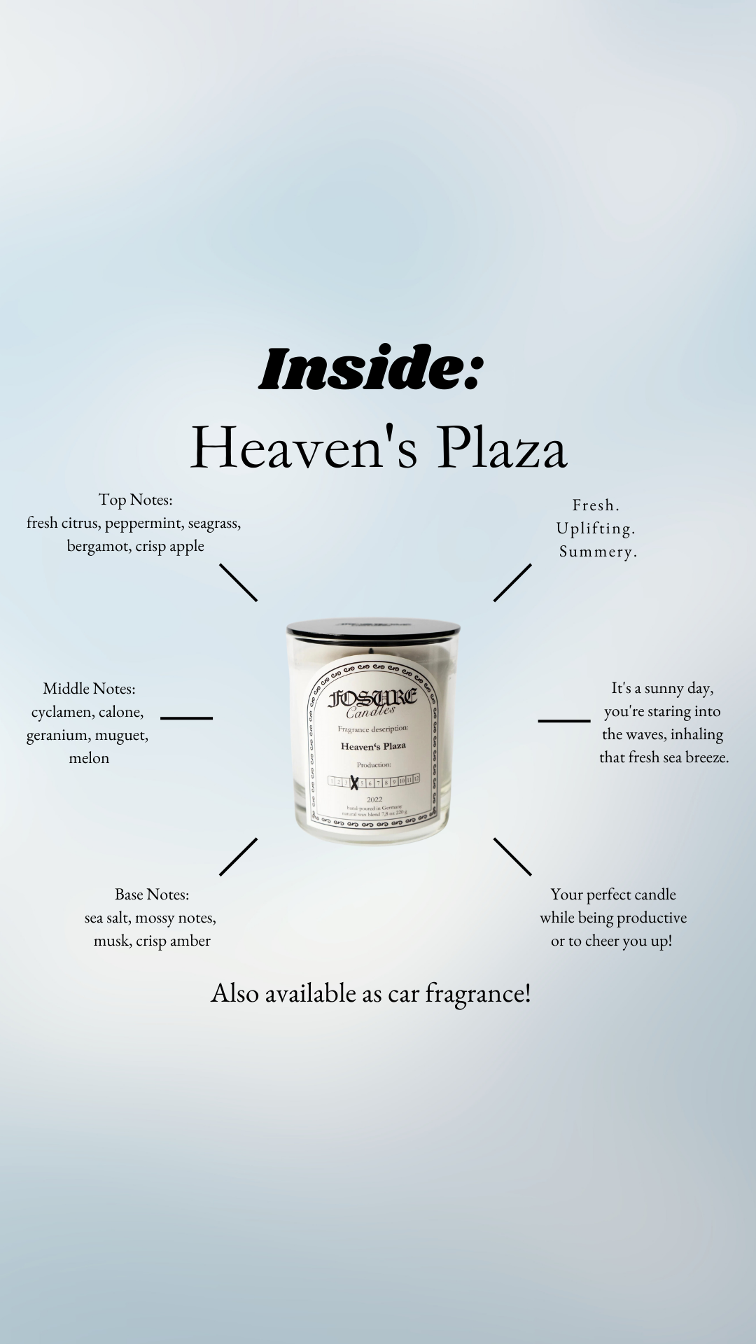 Scented candle "Heaven's Plaza"