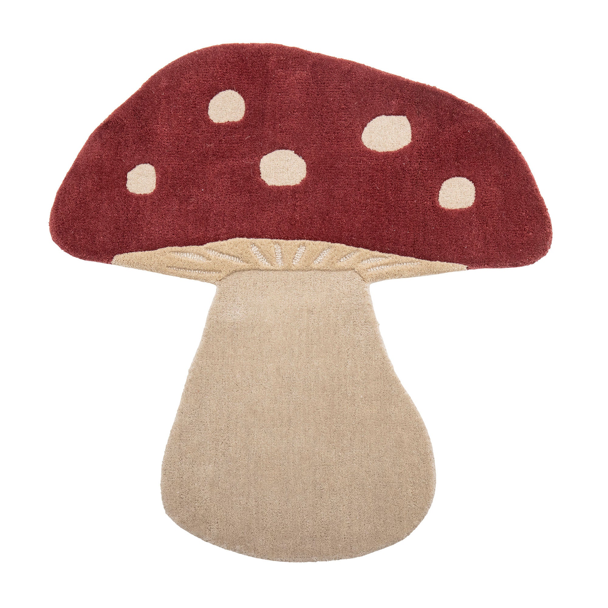 Mushroom Teppich Rot - Weicher Wollteppich von Bloomingville MINI