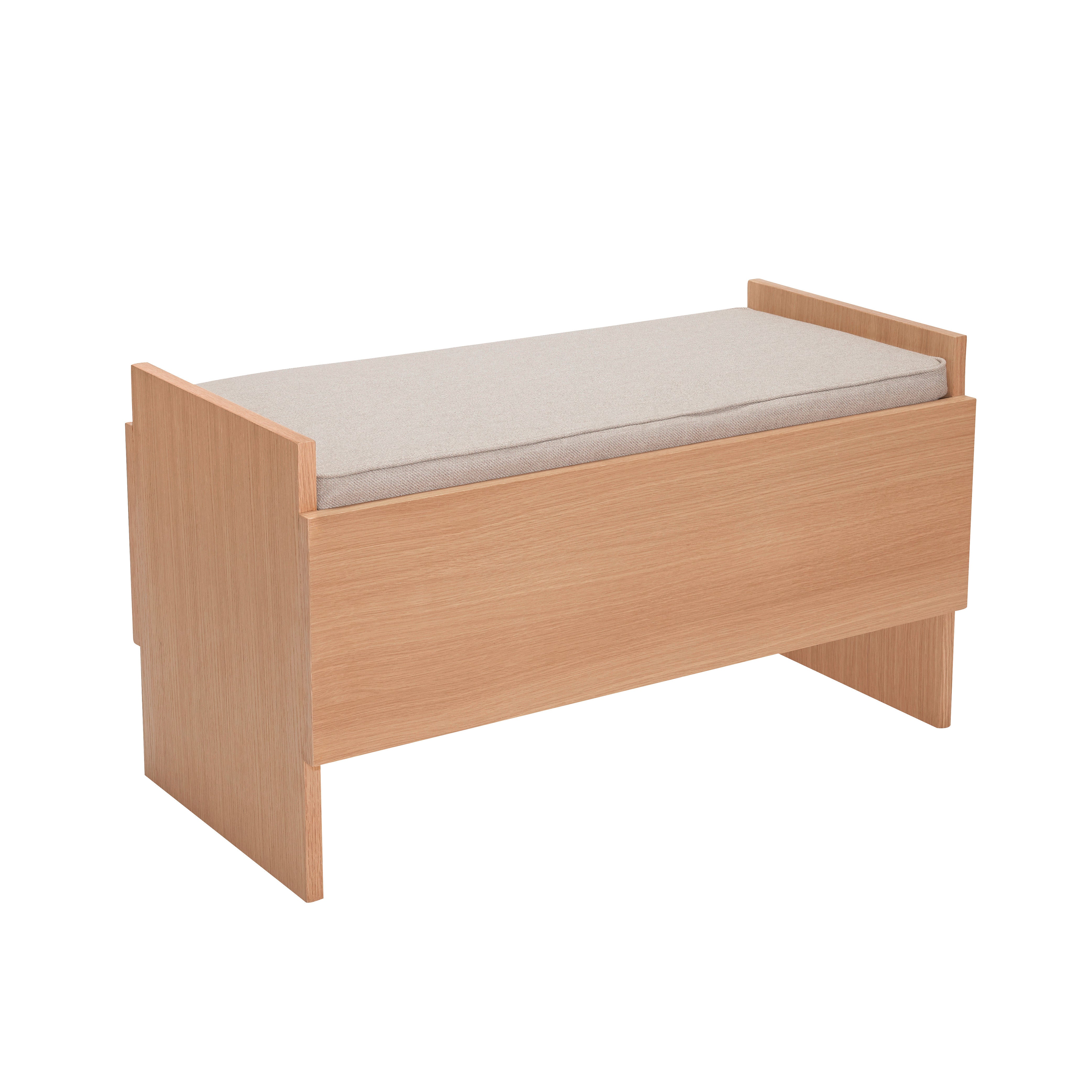 Bench "Forma" sand-coloured/natural colours with storage space