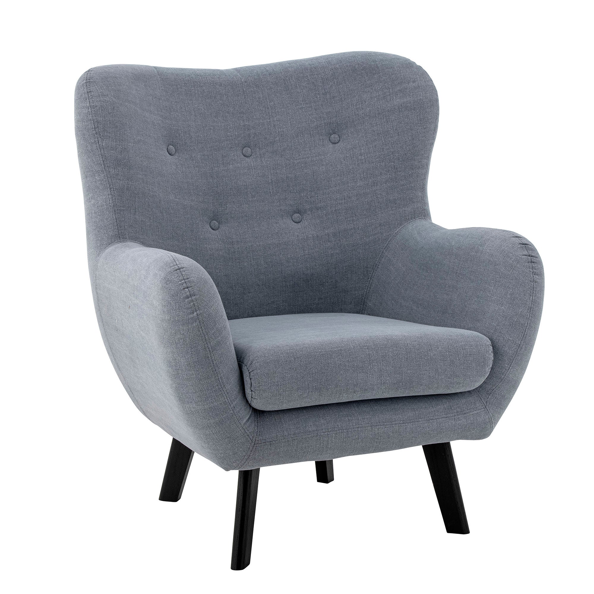 Lounge chair "Beau" blue cotton