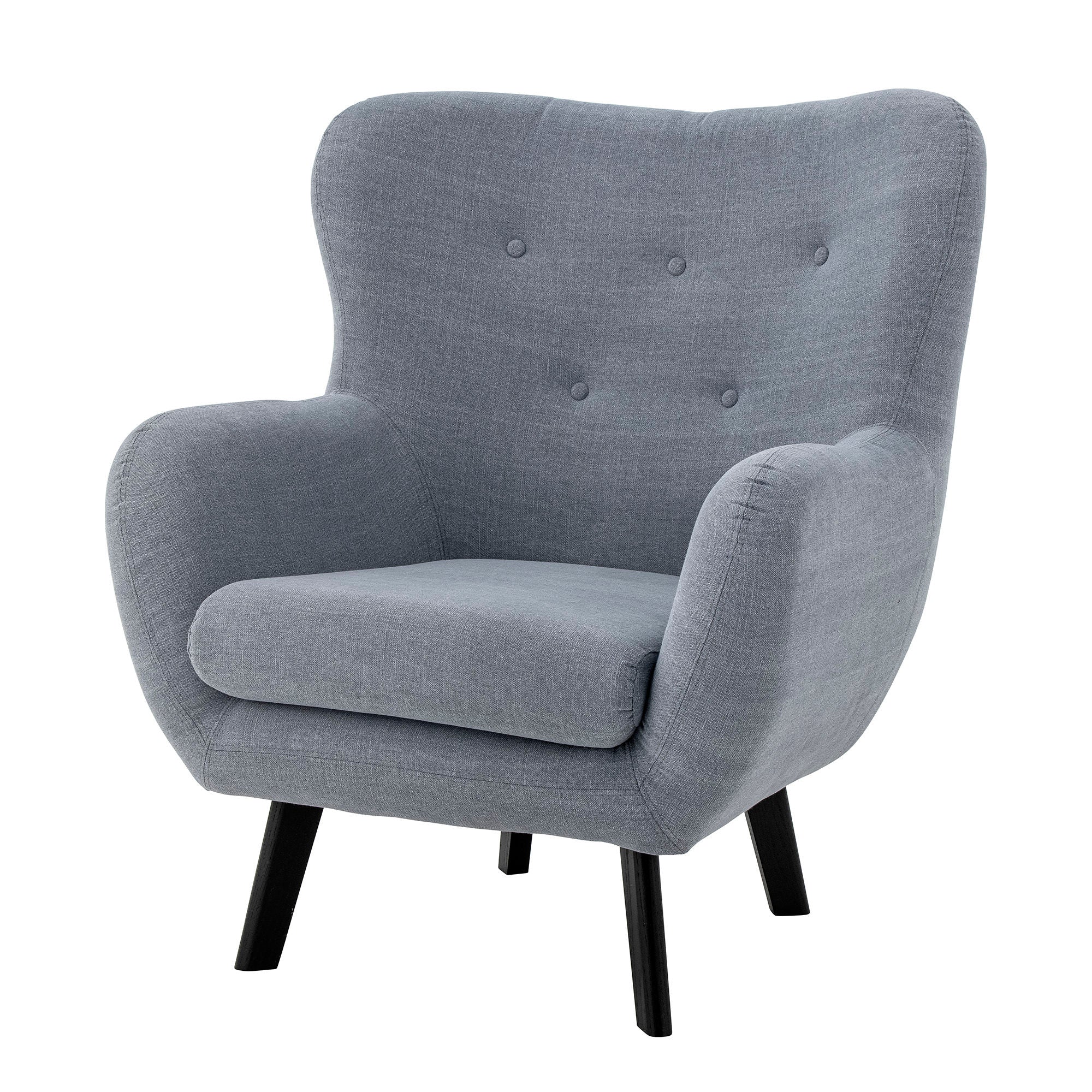 Lounge chair "Beau" blue cotton