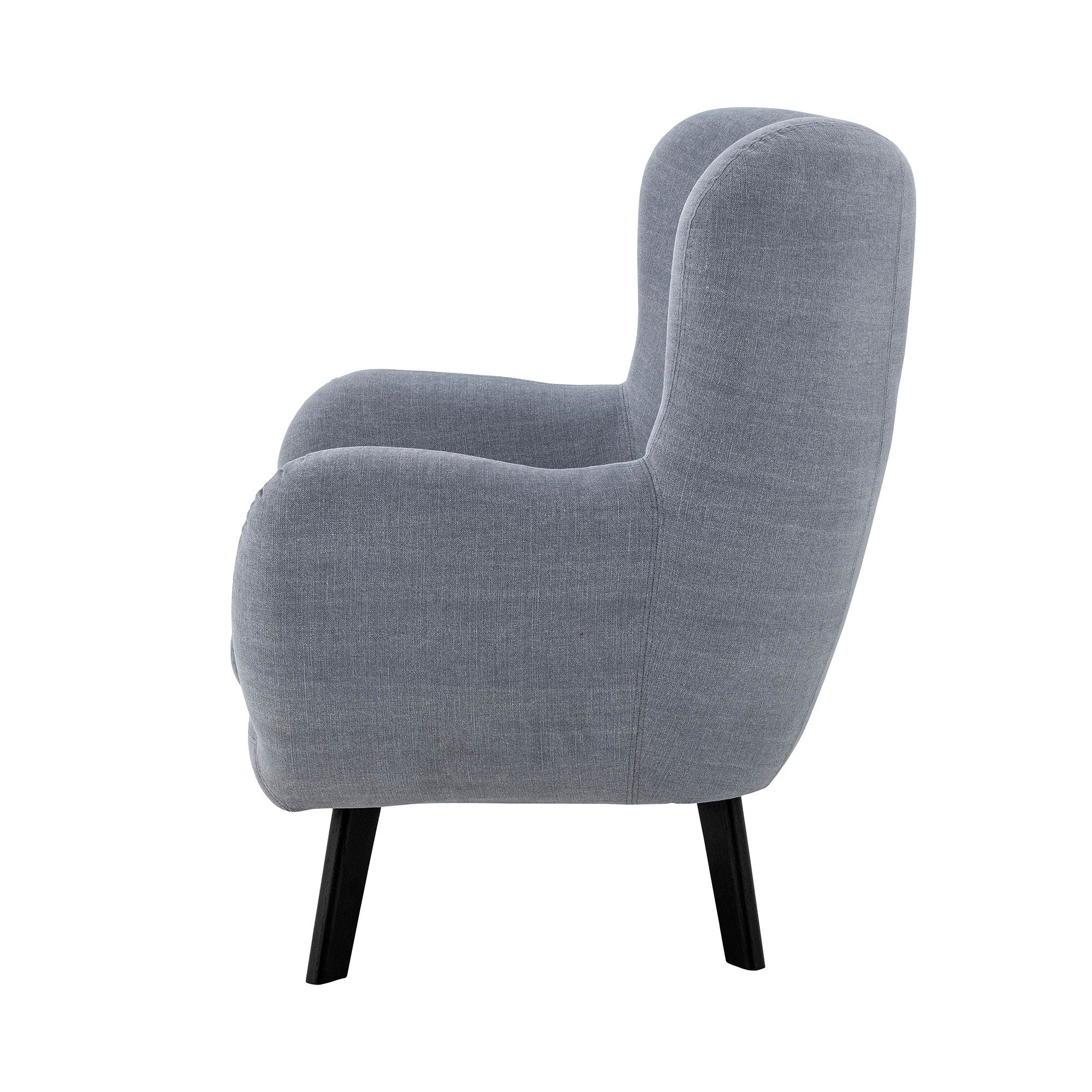 Lounge chair "Beau" blue cotton