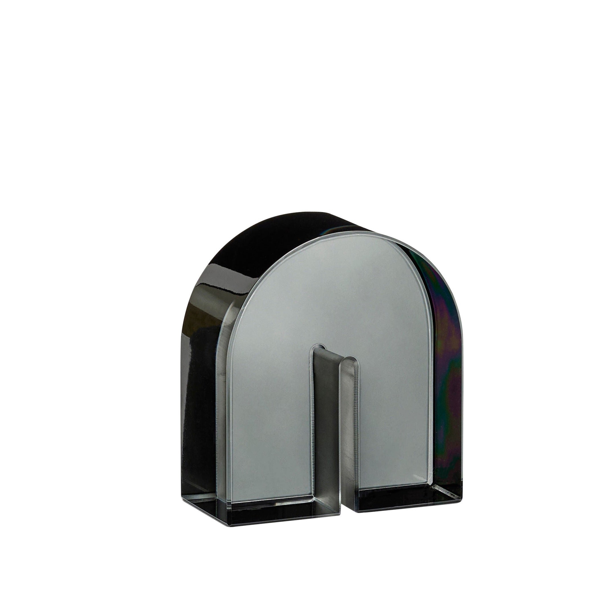 Bookend "Arch" Smoked Glass U-Shape Handmade