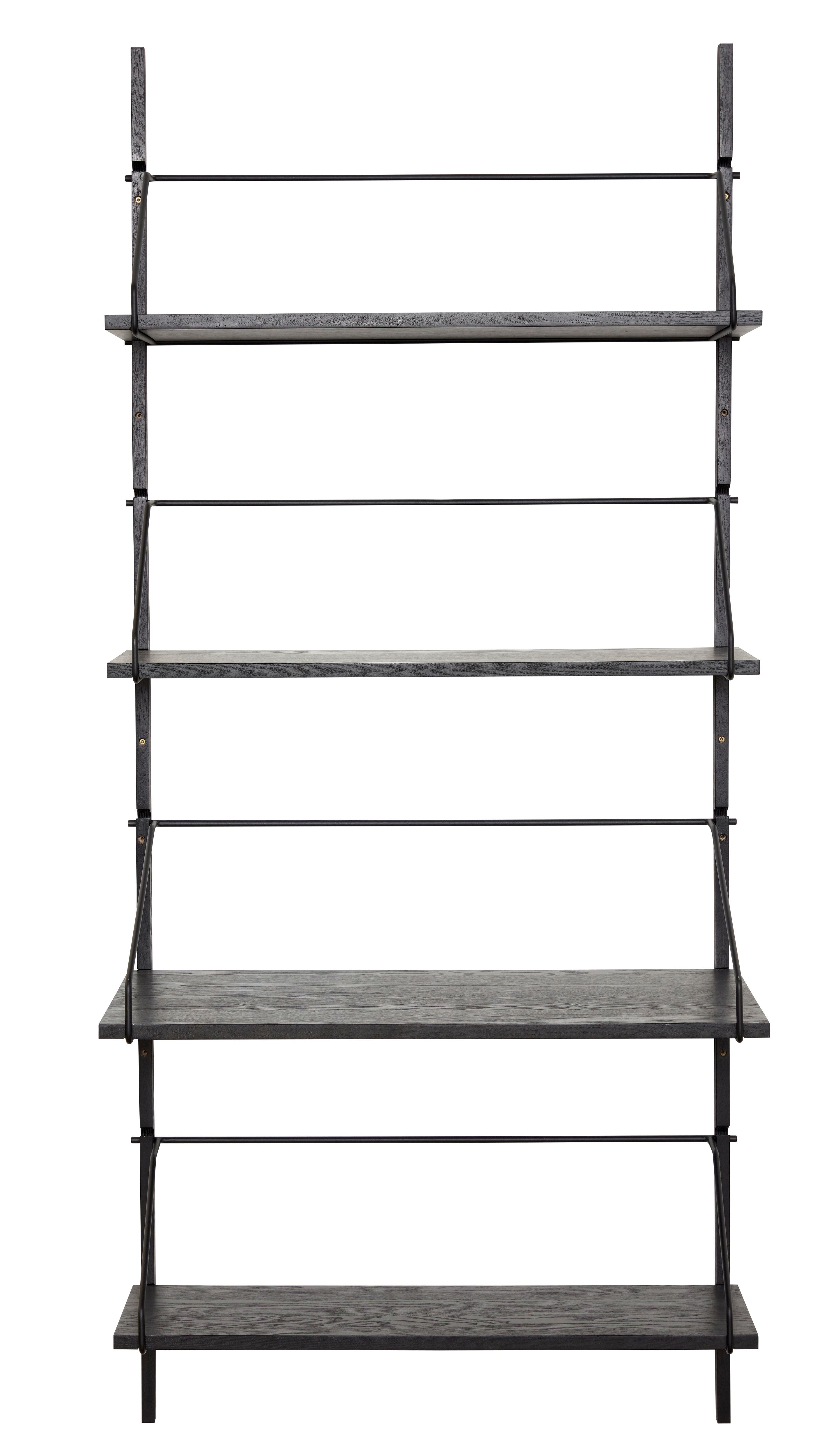 Wall shelf "Norm" 4 shelves black