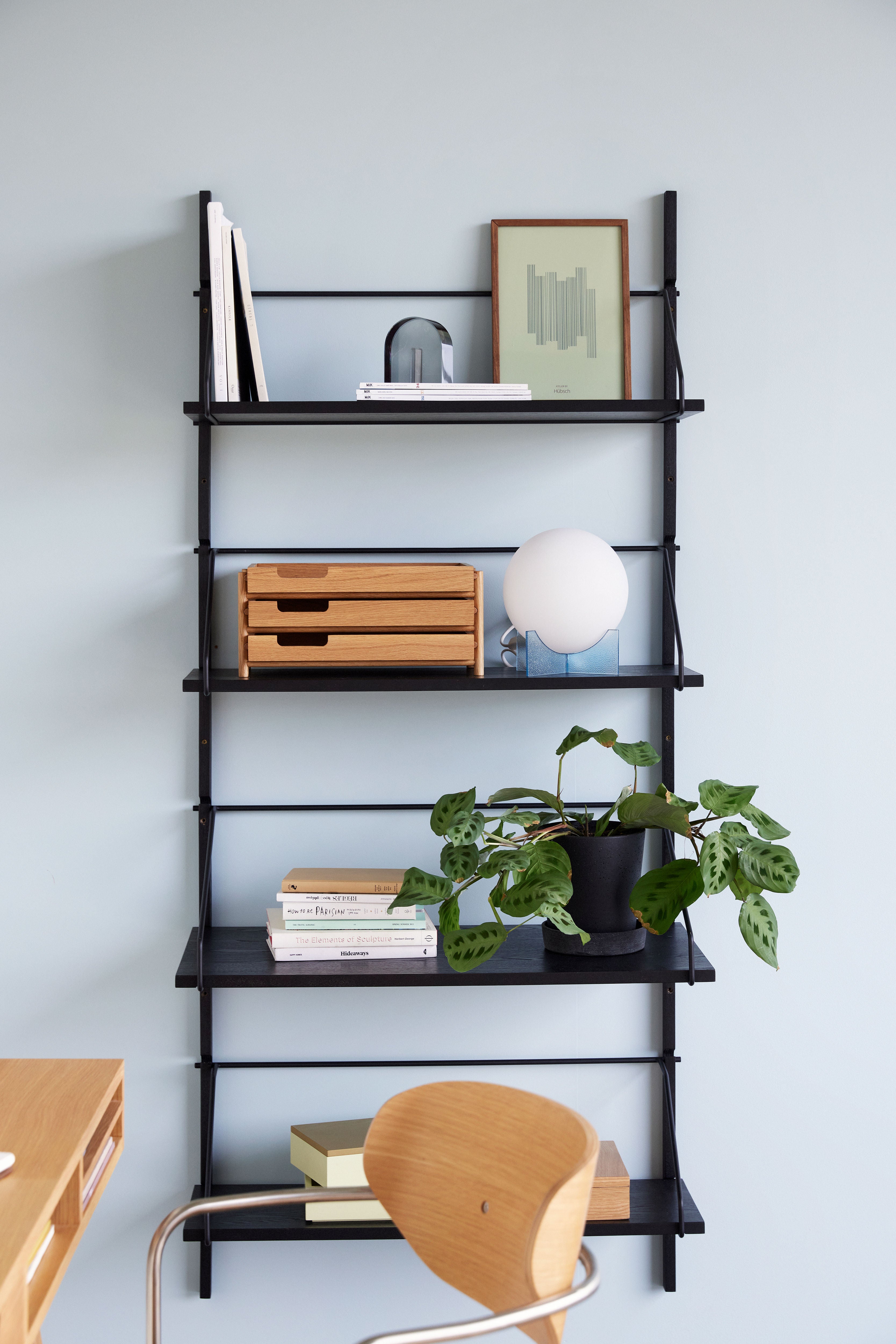 Wall shelf "Norm" 4 shelves black