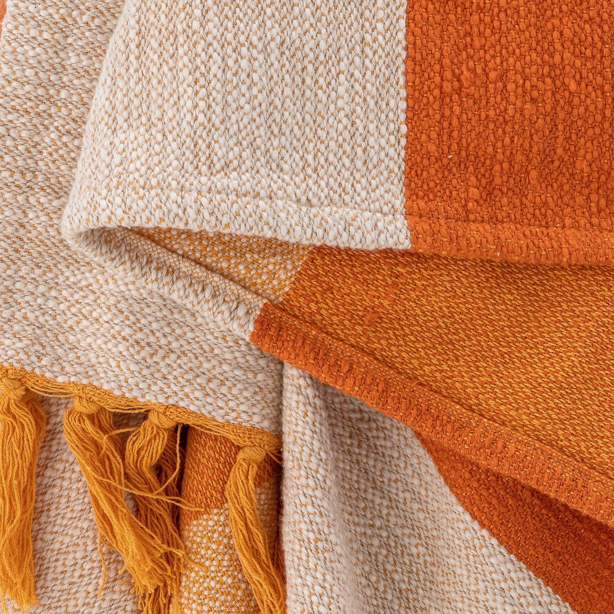 Blanket "Motril" Orange Cotton