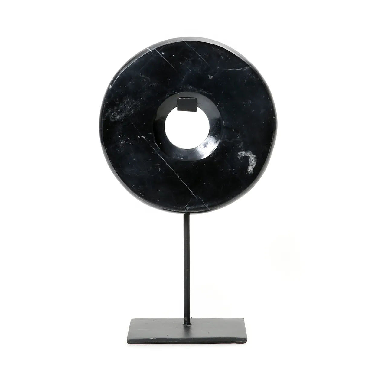 Marble disc on stand black M 