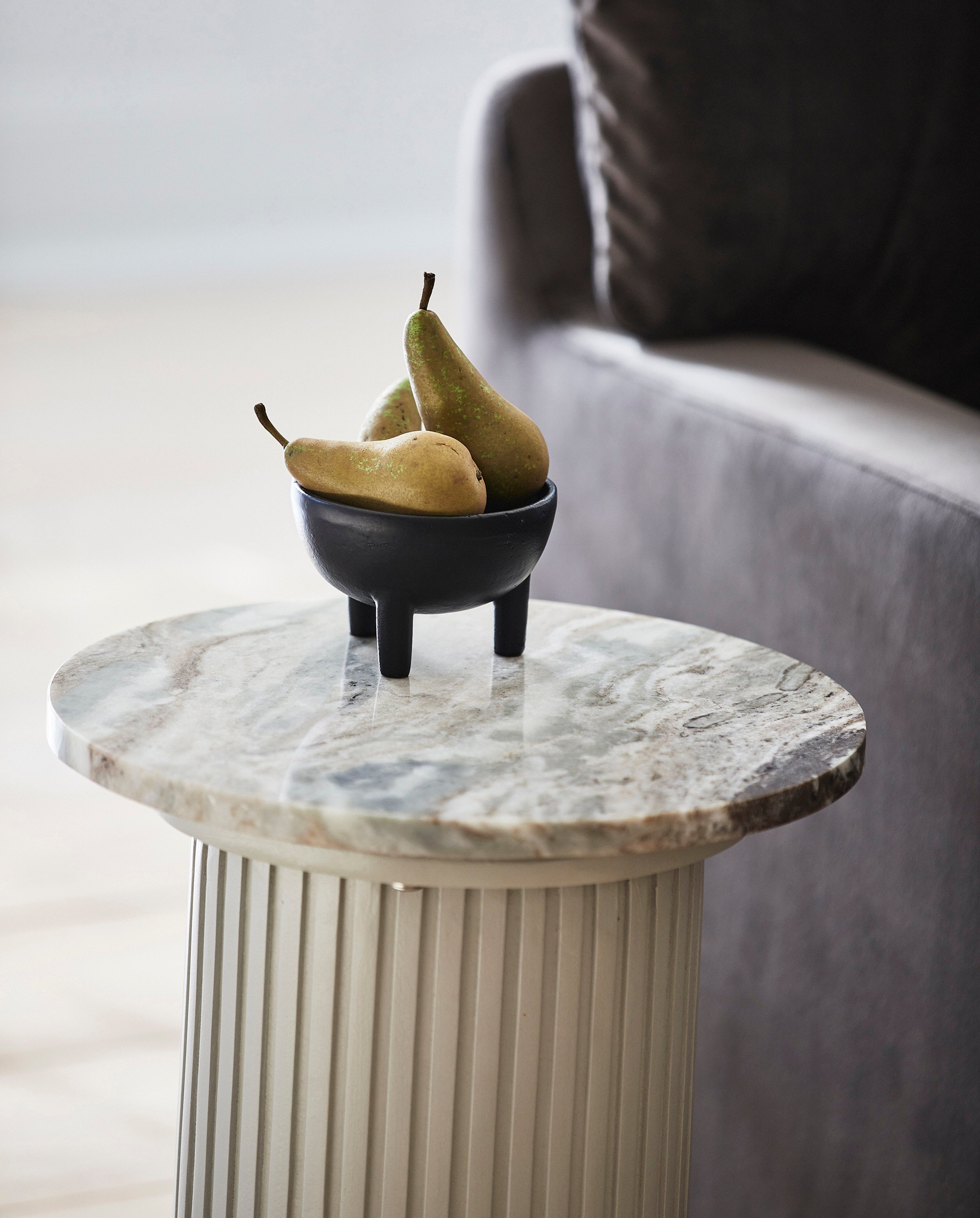 Side table "ERIE" round ivory marble top